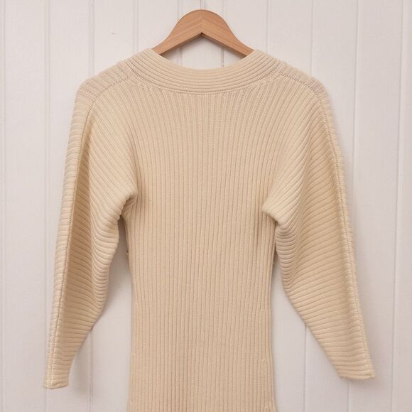 MARA HOFFMAN Samira Wrap-effect Ribbed Organic Cotton-blend Midi Dress Cream Siz - Picture 7 of 12